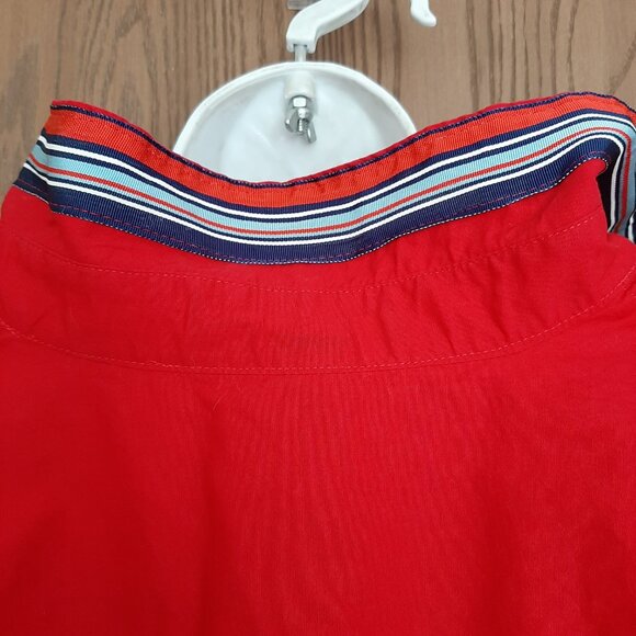 Pearly Vine Stretch Red Ladies Button Up Blouse 3XL Striped Sleeve Collar - Picture 3 of 6